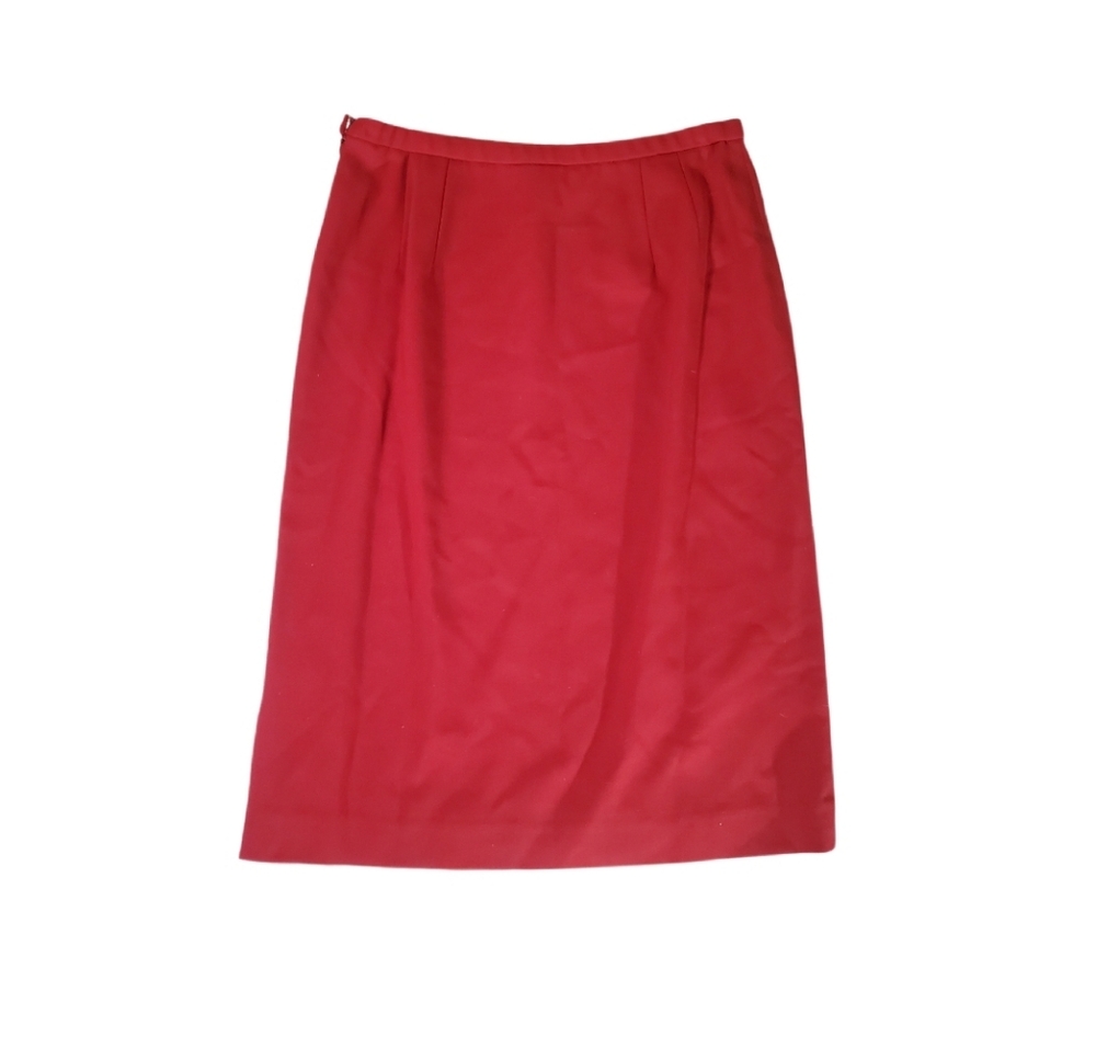 Pendleton Women's Cherry Red 100% Wool A-line Skirt Size 12 - Picture 2 of 6